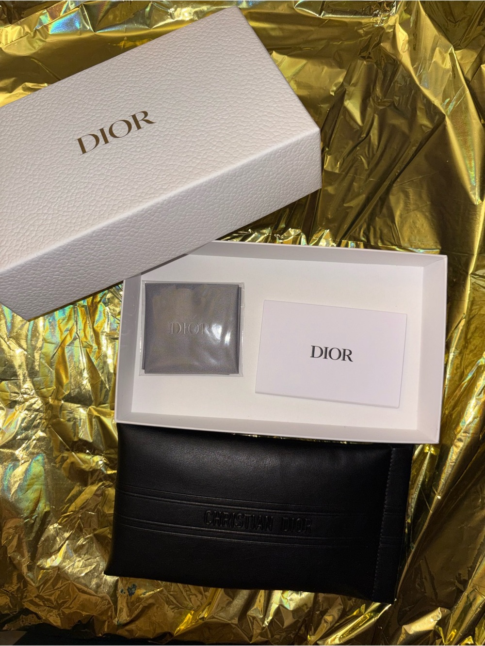 Dior Black and White Cat-Eye Sunglasses with Logo Temples - Picture 6 of 8